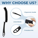 Crevice Cleaning Brushes, Scrub Brush for Hard to Reach Small Space, Home Essentials, Cleaning Supplies, Cleaning Tools for Household Use, Bathroom, Shower, Kitchen, Window, Toilet (3, Black)