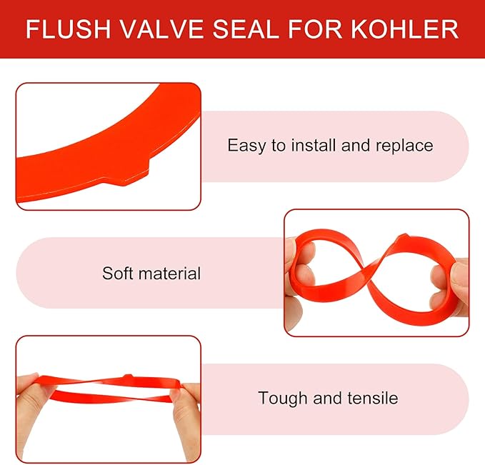 5 Pack Flush Valve Seal for Kohler,Toilet Tank Parts GP1059291 Silicone Replacement - Upgraded Leak-Proof Gasket Seal Kit Compatible with Kohler Canister, K-GP1059291