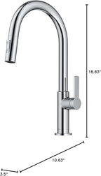 KRAUS Oletto Single Handle Pull Down Kitchen Faucet in Chrome, KPF-2820CH