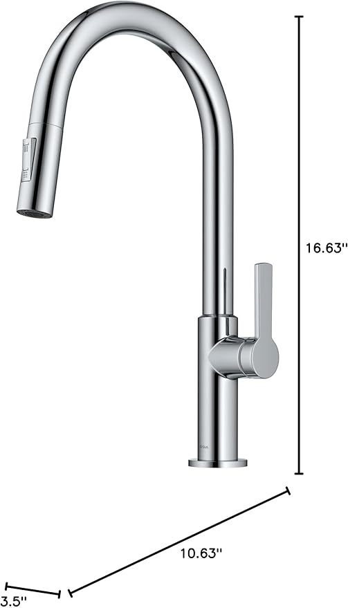KRAUS Oletto Single Handle Pull Down Kitchen Faucet in Chrome, KPF-2820CH