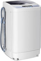 Casart-24403-EP Casart Washing Machine Portable Compact 12lbs Capacity Full-Automatic W/Drain Pump,10 Programs 8 Water Level 1.34 Cu.ft Cloth Washer and Spinner, Gray