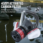 Gas Mask, Gas Masks Survival Nuclear and Chemical with 40mm & 6001 Activated Carbon Filter, Full Face Respirator Mask for Gases, Vapors, Dust, Chemical