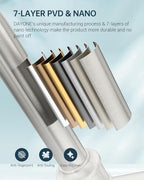 DAYONE Vintage Kitchen Faucet with Soap Dispenser, Single Handle High Arc Antique Pull Out Kitchen Sink Faucets with 3-Mode Pull Down Sprayer, APS136 (Standard, Brushed Nickel)