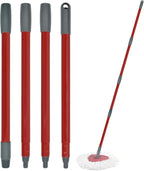 Mop Handle for Ocedar, Mop Handle for O Cedar, Spin Mop Replacement Handle for O Cedar, 4 Section 30" to 58" Mop Handles for Ocedar Spin Mop & H2pro Flat Mop, Mop Stick Mop Pole Handle for Ocedar Mop