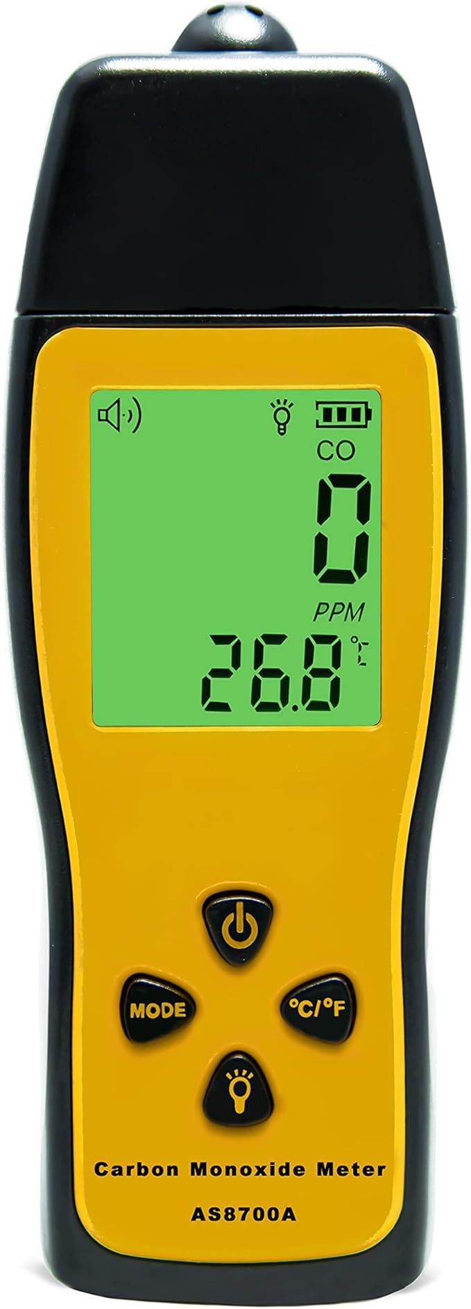 Handheld Carbon Monoxide Meter, Portable Carbon Monoxide Detector, Professional-Grade CO Gas Tester with LCD Backlit Display, 0-1000PPM Range for Industrial and Home (Battery Not Included)