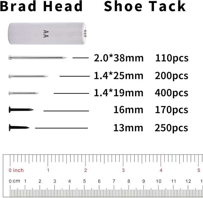 2510pcs Nail Assortment Kit for Hanging Pictures, Small Finishing Nails, Wall Pins