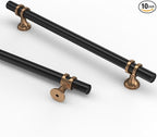Asidrama 10 Pack 7 Inch(177mm) Champagne Bronze and Matte Black Kitchen Cabinet Handles, Cabinet Pulls Kitchen Cabinet Hardware Cupboard Handles Drawer Pulls