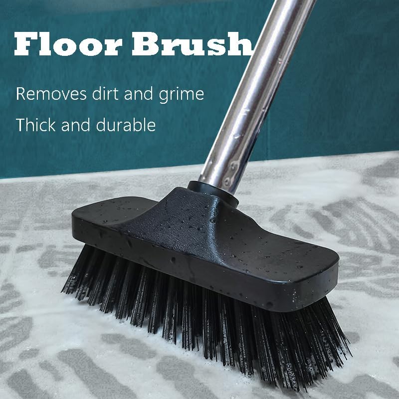 Push Broom Brush Stiff Bristles Floor Cleaning Brush Multi-Purpose Scrubber Brushes for Bathroom Bathtub Tile Floor Deck Patio