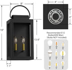 𝟏𝟗𝐈𝐍 Wall Lights Exterior Lighting Fixtures, Dusk to Dawn Outdoor Lighting for House, Large Black Light Outdoor Lanterns for Patio Waterproof, Outside Lights for House Front Porch Decor