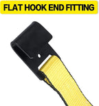 Flat Hook Ratchet Straps-Tie Down Straps Heavy Duty-2 Inch x 27 Feet-Weather Resistant Strap -3,333 Pound Working Load Limit-for Flatbed, Truck, Trailers Pickup(2 Pack) Yellow