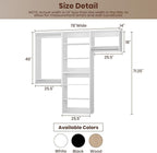 ROOMTEC Modular Closet System, 78" Wall-Mounted Closet Organizer with Hanging Rods, Modern Wooden Tower for Walk-In Closets, Wardrobe Storage Kit, White