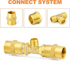 GASHER 2PCS Brass Male Tee Pipe Fitting T Adapter, 3 Way Brass Fitting 1/2" x 1/2" x 1/2" NPT T Fitting