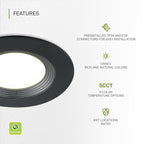 ASD Retrofit LED Recessed Lighting 6 Inch | Black 12W 1009 Lm Wet Rated Dimmable Ceiling Downlights | 2700K-5000K Adjustable CRI90 Room Recessed Light Fixtures | LED Can Lights, UL 12 Pack