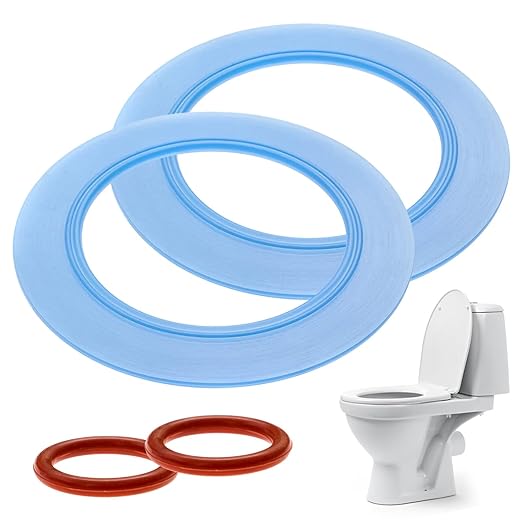 Impresa Replacement Canister Flush Valve Seal & Toilet Ring Seal - 2-Pack Blue Rubber - Compatible with American Standard Champion 4 & Eljer 4 - Fits 7301111-0070A