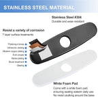 10 Inch Sink Faucet Hole Cover Deck Plate, 304 Stainless Steel Escutcheon Plate for 1 or 3 Hole Kitchen or Bathroom Sink Faucet, Matte Black Finish for Pull Down/Pull Out and Mixer Tap