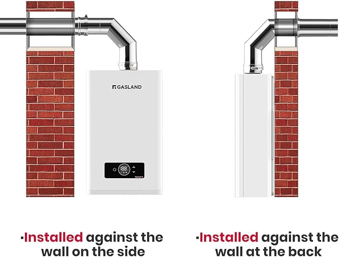 GASLAND 3.15" OD Stainless Steel Direct Vent Wall Thimble for Gas Tankless Water Heaters, Retractable Length from 4.7" to 7.0"