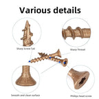 Wood Screws #8 x 1-1/4’’, T25 Star Torx Drive Flat Head Deck Screws, Brown, 194Pcs (1lb)