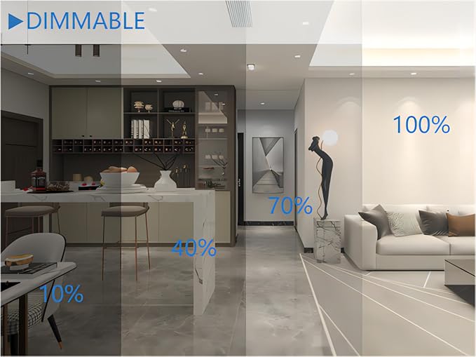 Jolux 4-Pack 5/6" Retrofit LED Recessed Lighting,60W,5000K Daylight,800 Lumens,Dimmable,Led Replacement can Lights,Simple Installation Adjustable Retrofit Downlight,ETL,E26 Base,Bevel Trim