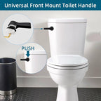 Hygie Rinse Metal Toilet Handle Lever Flush Replacement, Universal Front Mount Toilet Handle with Stainless Steel Flapper Chains, Toilet Repair Kit, Oil Rubbed Bronze
