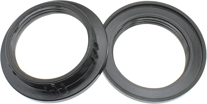 1-1/2 Inch Lamp Shade Collar Rings 2pcs E26 Bakelite Light Socket Ring Retainer Rings and Replacement Adapter [FDXGYH, Black]