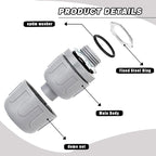 3/4 inch Liquid Tight Connector PVC Flexible Conduit Connector, Straight 180 Degree UL Listed Liquid Tight Connector, Non-Metallic Electrical Conduit Fittings (8 Pack)