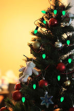 25 Pack C7 Ceramic Christmas Replacment Bulbs, Green Light Bulbs for E12 Candelabra Base Outdoor/Indoor Christmas String Lights, 5 Watt