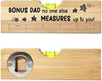 Christmas Gifts for Bonus Dad from Daughter Son, Best Stepped Up Dad Gifts, Funny Fathers Day Birthday Valentines Gift for Stepdad Father Wooden Spirit Level A6