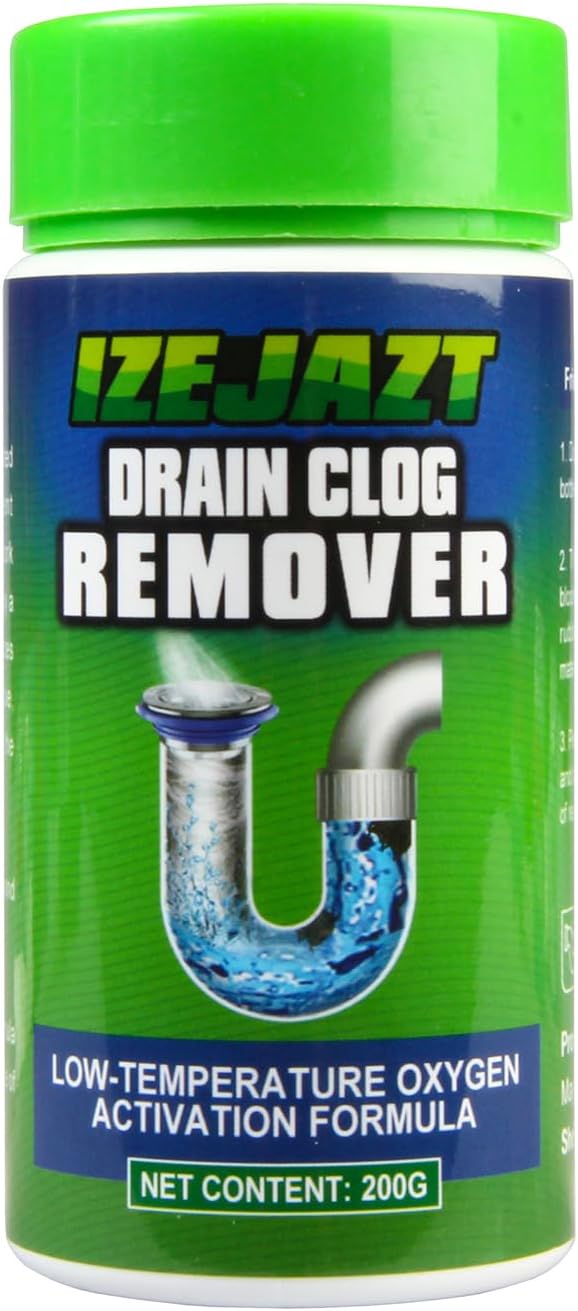 Drain Clog Remover Powder - Fast Acting Formula for All Drains, Kitchen, Bathroom, Sink & Shower - 100% Effective to Eliminate Hair, Grease, and Blockages - [1Pack ]