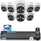 【2-Way Audio & 130° Wide-Angle】 Wired Security Camera System, Outdoor POE IP Cameras, Home Video Surveillance Camera Systems