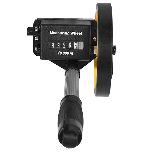 Miniature Measuring Wheel, 0 9999.9m Distance Measuring Roller with Telescopic Handle, Thick Anti Skid Wheel for Accurate Measurements of Roads, Sidewalks or Land (Small Wheel)