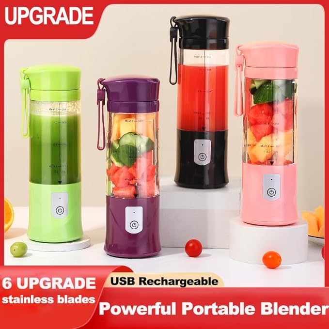 Personal Blender for Shakes and Smoothies, Portable Blender, Mini Small Juice Mixer machine for Kitchen, Office, Gym, 4000mAh,(Black)