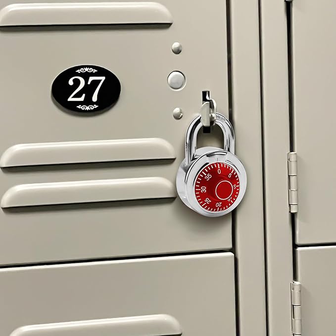Combination Padlock,Lock for Gym and School Lockers Safe,Red Turntable,Mini Combination Lock(Pack of 1)