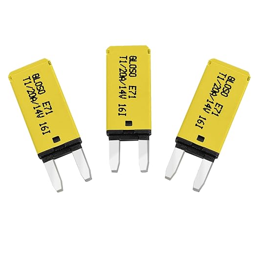 GLOSO Circuit Breakers E71 Mini ATM 20Amp Auto Reset (T1) - 3 Pack (20A)