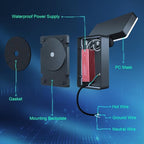 ledmo 40W LED Outdoor Wall Light, 3000LM 5000K Daylight Exterior Security Floodlights, IP65 Waterproof Modern Wall Pack with 360° Rotate and 180° Fold Adjustable Head Black Aluminum Housing