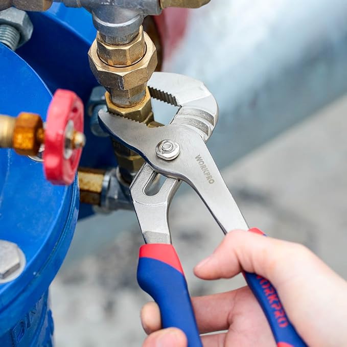 WORKPRO Pliers Set 4-piece Locking Plier Slip-joint Plier Groove Joint Pliers and Adjustable Wrench Home Maintenance Tool Kit