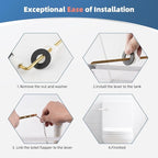 iFealClear Universal Toilet Handle - Front Mount Flush Lever, Solid Brass, White & Easy to Install - Fits Most Toilets