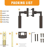 Amerdeco 1 Pack Privacy Door Handles, Oil Rubbed Bronze Interior, Knurled Lever, Heavy Duty for Bedroom and Bathroom, Reversible Keyless for Right & Left Side AM0021