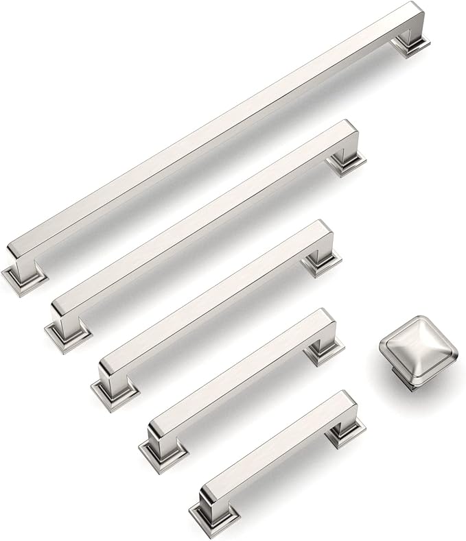 6 Pack 6.25 Inch Brushed Satin Nickel Cabinet Pulls - Kitchen Cabinet Hardware