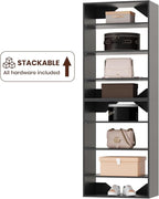 ROOMTEC 31.5" Shelf Short Tower Closet Unit, Modular Closet System with Shelf, Wardrobe Organizer for Bedroom or Walk-in Closet, Wall Mounted, Customizable Clothes Storage Unit, Black