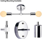 2 Lights Bathroom Vanity Wall Sconce Modern Industrial Wall Lamp Pole Wall Mount Lighting Fixture（Chrome Color）