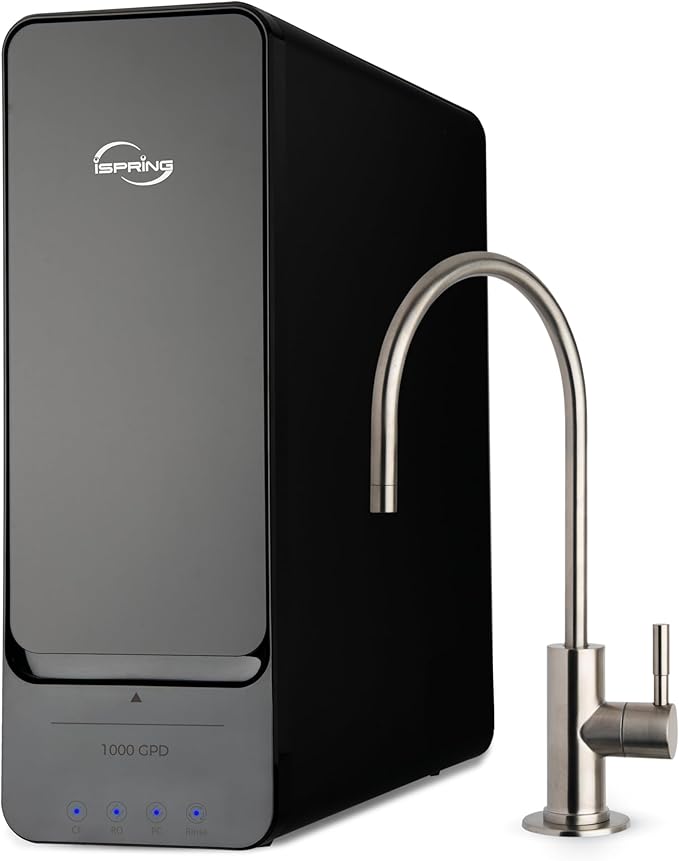 iSpring RO1000-BN Tankless Reverse Osmosis Water Filtration System, 1000 GPD Fast Flow