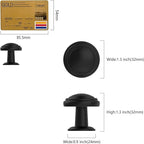 Amerdeco 10 Pack Matte Black Cabinet Knobs Single Hole Cabinet Pulls 1 Inch Drawer Knobs for Bathroom Cabinets ZH0086