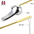 Toilet Flusher Replacement Kit, Universal Front Mount Toilet Handle Tank Flush Lever Replacement Handle with Stainless Steel Flapper Chains for Most Front Mount Toilets, Chrome Toilet Handle