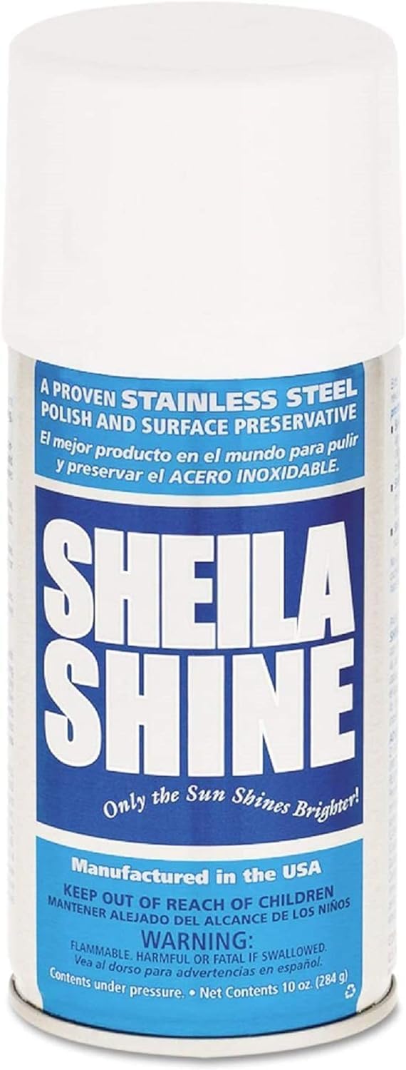 Sheila Shine Stainless Steel Polish & Cleaner | 10 Aerosol Spray Can| Protects Appliances from Fingerprints and Grease Marks | Residue & Streak Free |10 Oz Aerosol Can | Pack of 1