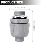 1/2 inch Liquid Tight Connector PVC Flexible Conduit Connector, Straight 180 Degree UL Listed Liquid Tight Connector, Non-Metallic Electrical Conduit Fittings (24 Pack)