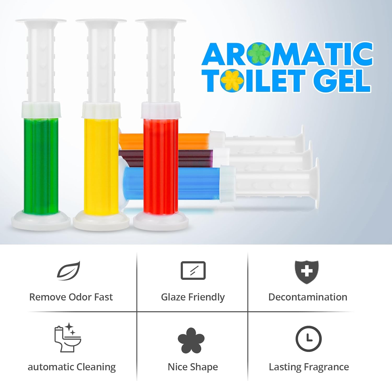 **84 Flowers** Toilet Gel Stamp | Long-Lasting Toilet Bowl Cleaner & Scent Freshener | Adhesive Gel Stamps for Fresh Fragrant Bathroom (Mix Scent)