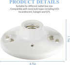 10 Pcs Medium Base E26 Lamp Holder Ceiling Light Sockets White Bulb Socket Incandescent Fluorescent CFL Lamp Holder 660w 250v (Porcelain)