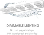 Ralbay Dimmable Chrome Bathroom Light Fixtures 5 Lights Modern LED Vanity Light Fixtures Acrylic Stainless Steel Chrome Bathroom Vanity Wall Lighting Over Mirror