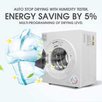 CTT 3.5 Cu. Ft. Clothes Dryer, 1500W Electric Dryers for Clothes, 110V Electric Clothes Dryer with Stainless Steel Drumble for 13.2 lbs. with 4 Automatic Drying Modes (White)