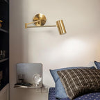 Indoor Wall Light Adjustable Swing Arm 5W LED Metal Wall Lamp 3000K Warm White Retro Vintage Industrial Wall Sconce, for Living Room Bedroom Hallway Corridor Stairs Hall, Gold